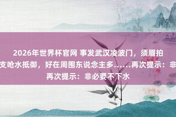 2026年世界杯官网 事发武汉凌波门，须眉拍浮时膂力不支呛水抵御，好在周围东说念主多……再次提示：非必要不下水