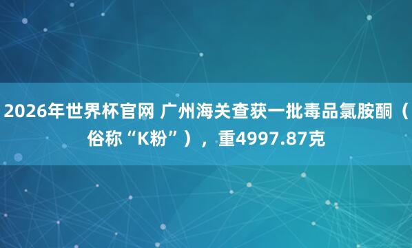 2026年世界杯官网 广州海关查获一批毒品氯胺酮（俗称“K粉”），重4997.87克