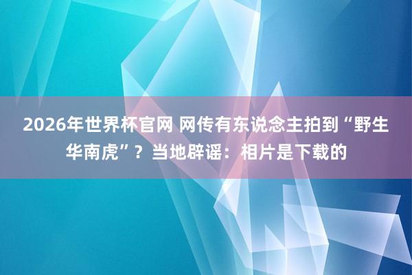 2026年世界杯官网 网传有东说念主拍到“野生华南虎”？当地辟谣：相片是下载的
