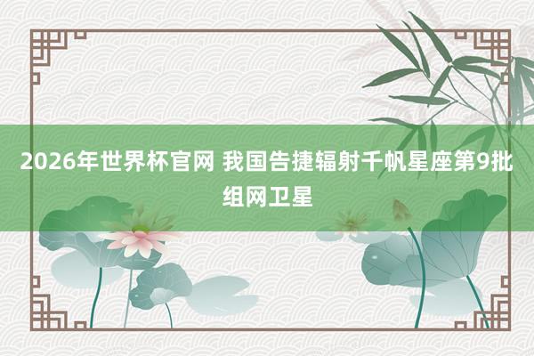 2026年世界杯官网 我国告捷辐射千帆星座第9批组网卫星