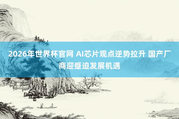 2026年世界杯官网 AI芯片观点逆势拉升 国产厂商迎蹙迫发展机遇