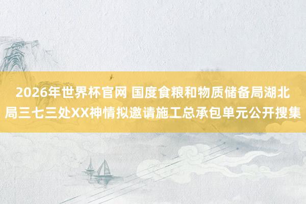 2026年世界杯官网 国度食粮和物质储备局湖北局三七三处XX神情拟邀请施工总承包单元公开搜集