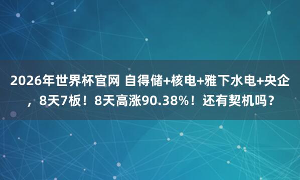 2026年世界杯官网 自得储+核电+雅下水电+央企，8天7板！8天高涨90.38%！还有契机吗？