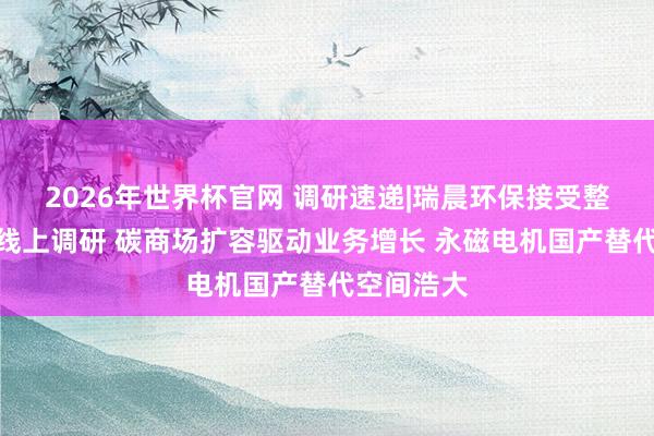 2026年世界杯官网 调研速递|瑞晨环保接受整体投资者线上调研 碳商场扩容驱动业务增长 永磁电机国产替代空间浩大