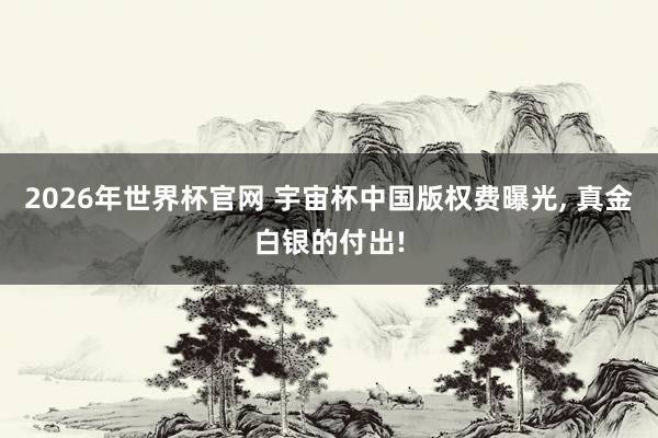 2026年世界杯官网 宇宙杯中国版权费曝光， 真金白银的付出!