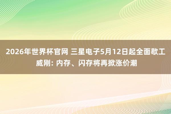 2026年世界杯官网 三星电子5月12日起全面歇工 威刚: 内存、闪存将再掀涨价潮