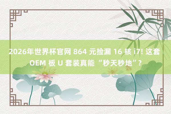 2026年世界杯官网 864 元捡漏 16 核 i7! 这套 OEM 板 U 套装真能 “秒天秒地”?