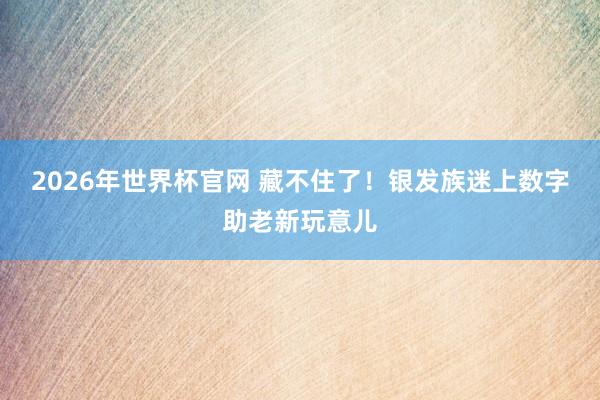 2026年世界杯官网 藏不住了！银发族迷上数字助老新玩意儿