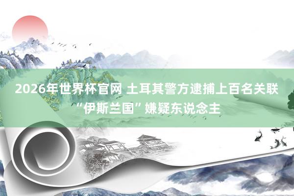 2026年世界杯官网 土耳其警方逮捕上百名关联“伊斯兰国”嫌疑东说念主
