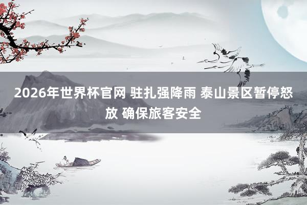 2026年世界杯官网 驻扎强降雨 泰山景区暂停怒放 确保旅客安全