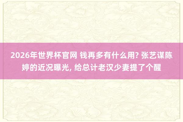 2026年世界杯官网 钱再多有什么用? 张艺谋陈婷的近况曝光， 给总计老汉少妻提了个醒