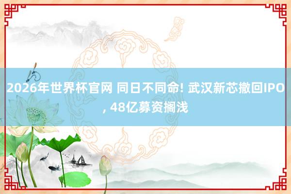 2026年世界杯官网 同日不同命! 武汉新芯撤回IPO， 48亿募资搁浅