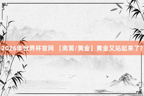 2026年世界杯官网 【南篱/黄金】黄金又站起来了?