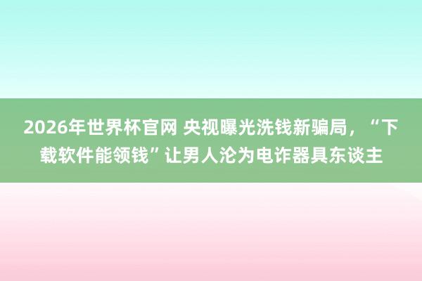 2026年世界杯官网 央视曝光洗钱新骗局，“下载软件能领钱”让男人沦为电诈器具东谈主