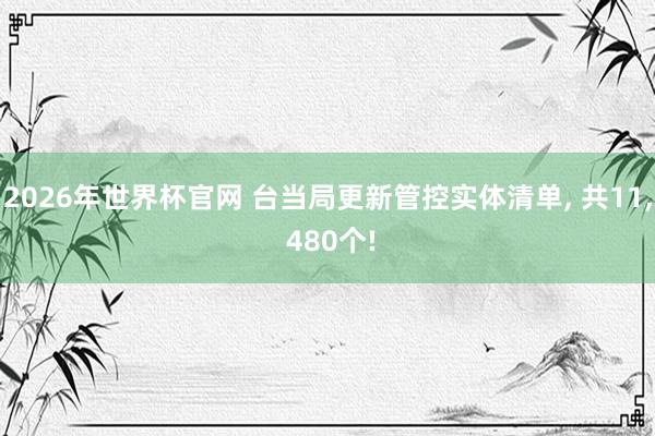 2026年世界杯官网 台当局更新管控实体清单， 共11， 480个!