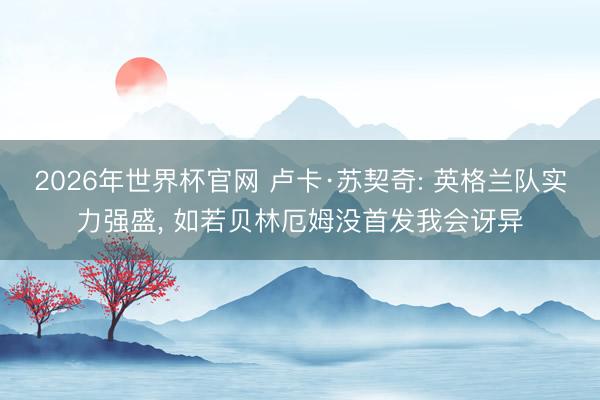 2026年世界杯官网 卢卡·苏契奇: 英格兰队实力强盛， 如若贝林厄姆没首发我会讶异