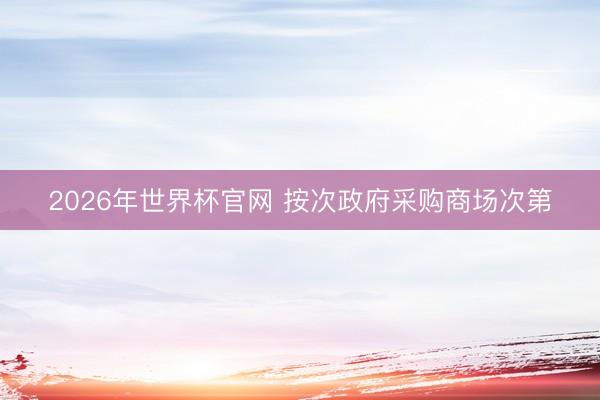 2026年世界杯官网 按次政府采购商场次第