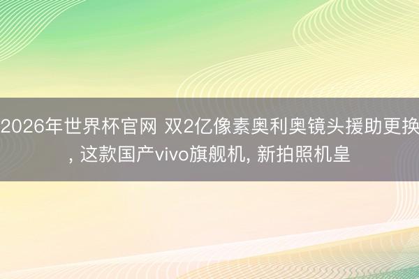 2026年世界杯官网 双2亿像素奥利奥镜头援助更换, 这款国产vivo旗舰机, 新拍照机皇